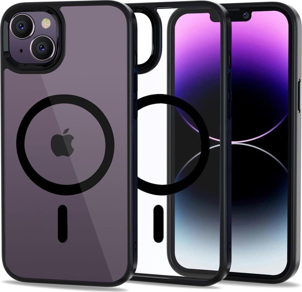 Tech-Protect Ochranný kryt pro iPhone 14 - Tech-Protect, Magmat MagSafe Black/Clear