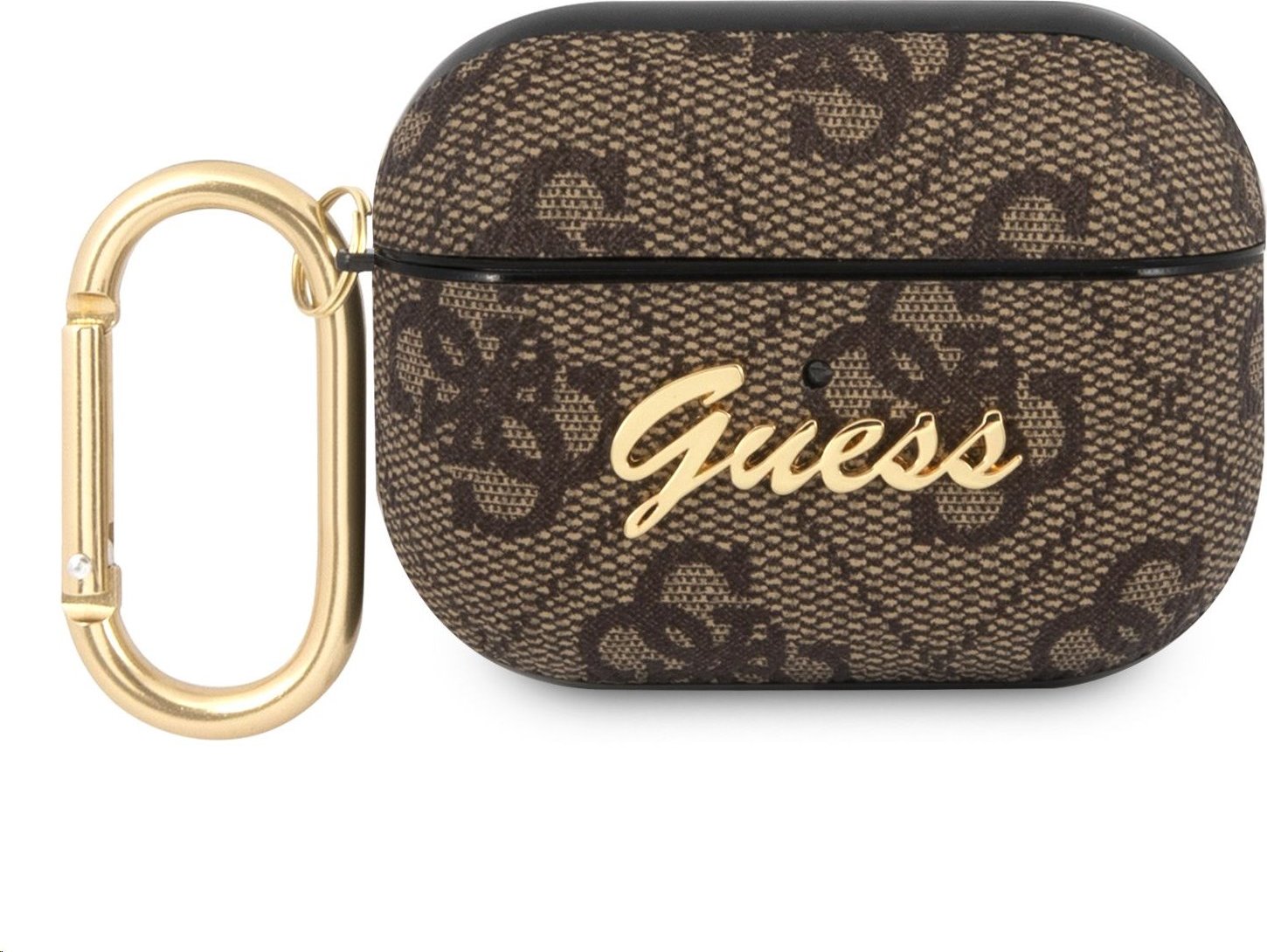 Guess Pouzdro na sluchátka AirPods Pro 1/2 - Guess, 4G Script Brown