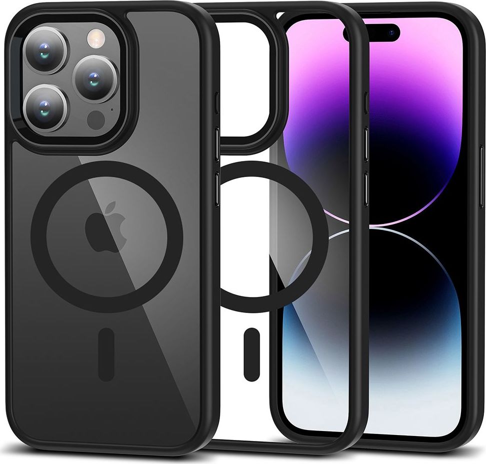 Tech-Protect Ochranný kryt na iPhone 15 Pro - Tech-Protect, Magmat MagSafe Black/Clear