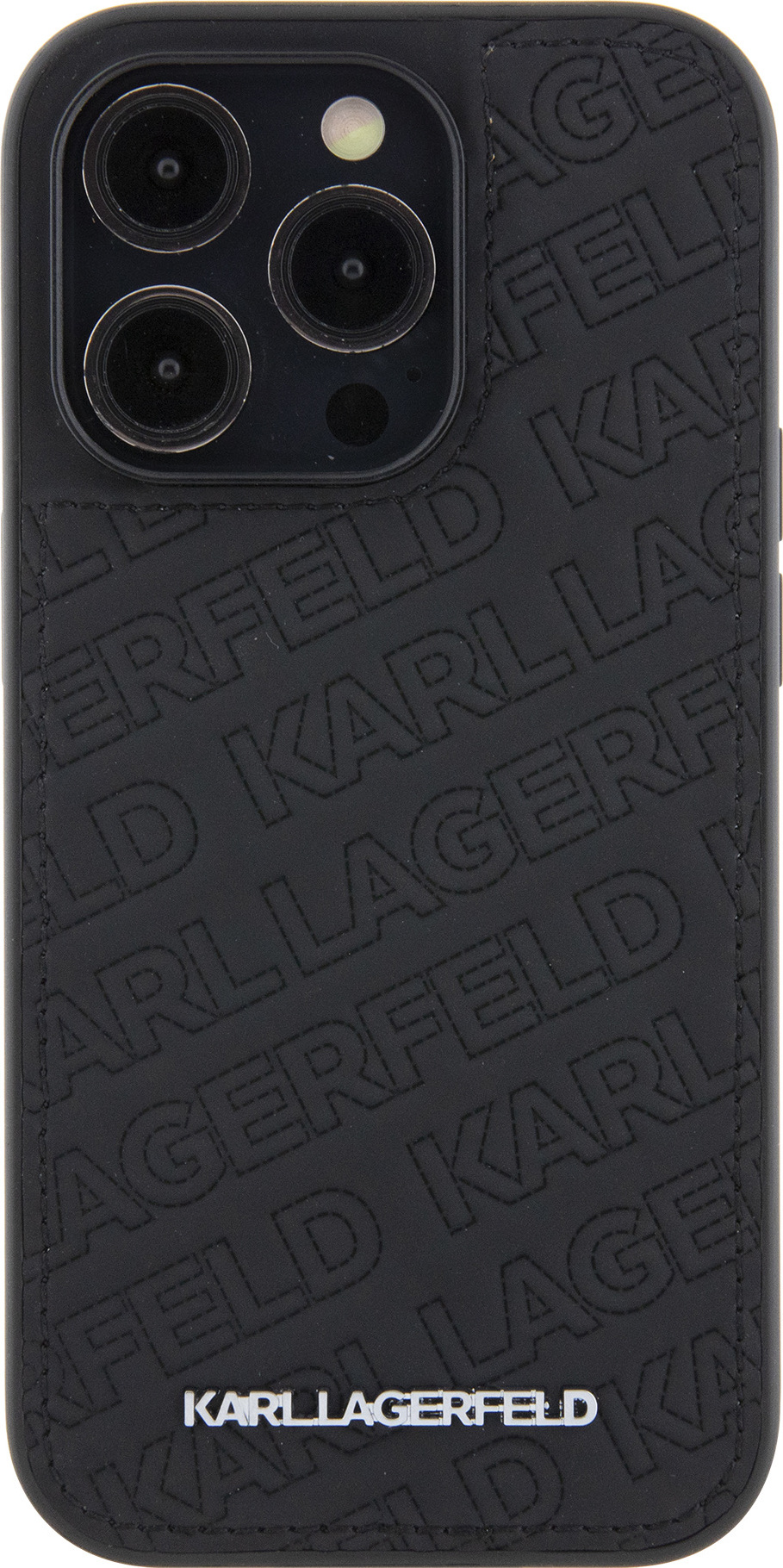 Karl Lagerfeld PU Quilted Pattern kryt iPhone 15 Pro Max černý