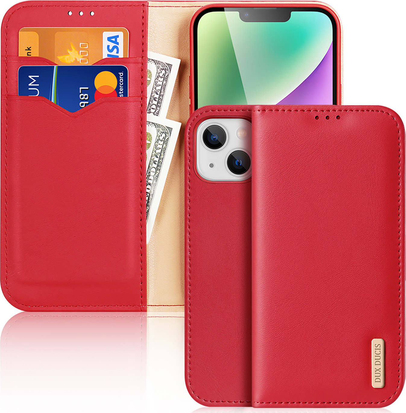 DuxDucis Knížkové pouzdro na iPhone 14 PLUS - DuxDucis, Hivo Red