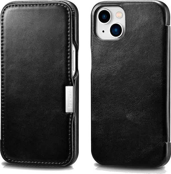 iCarer Knížkové pouzdro pro iPhone 13 - iCarer, Vintage Black