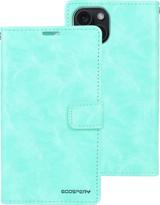 Mercury Ochranné pouzdro na iPhone 15 PLUS - Mercury, Bluemoon Diary Mint