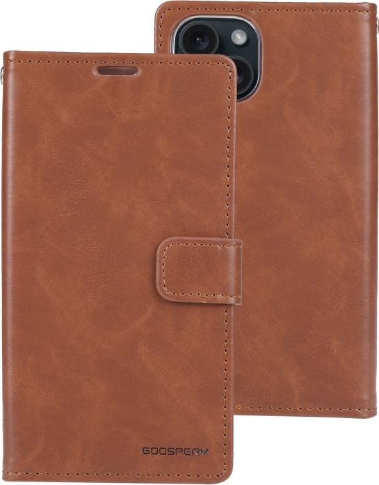 Mercury Ochranné pouzdro na iPhone 15 PLUS - Mercury, Bluemoon Diary Brown