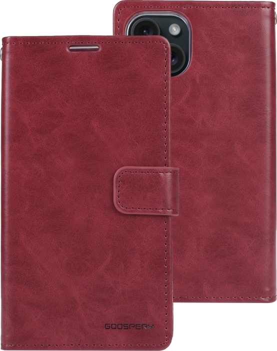 Mercury Ochranné pouzdro na iPhone 15 - Mercury, Bluemoon Diary Wine