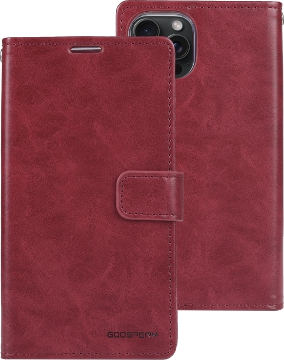 Mercury Ochranné pouzdro na iPhone 15 Pro - Mercury, Bluemoon Diary Wine