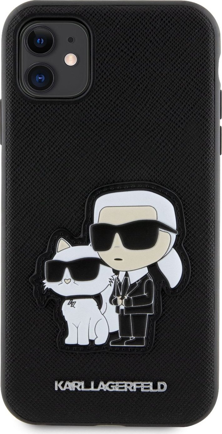 Karl Lagerfeld PU Saffiano Karl and Choupette NFT kryt iPhone 11 černý