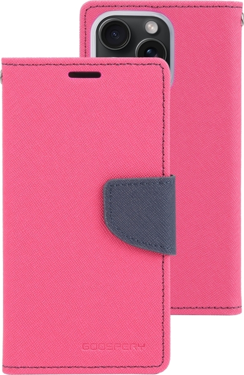 Mercury Pouzdro na iPhone 15 Pro - Mercury, Fancy Diary HotPink/Navy