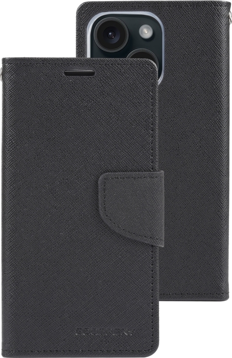 Mercury Pouzdro na iPhone 15 PLUS - Mercury, Fancy Diary Black/Black
