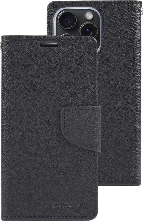 Mercury Pouzdro na iPhone 15 Pro MAX - Mercury, Fancy Diary Black/Black