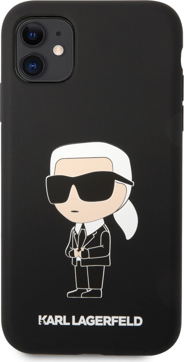 Karl Lagerfeld Ochranný kryt na iPhone 11 - Karl Lagerfeld, Liquid Silicone Ikonik NFT Black