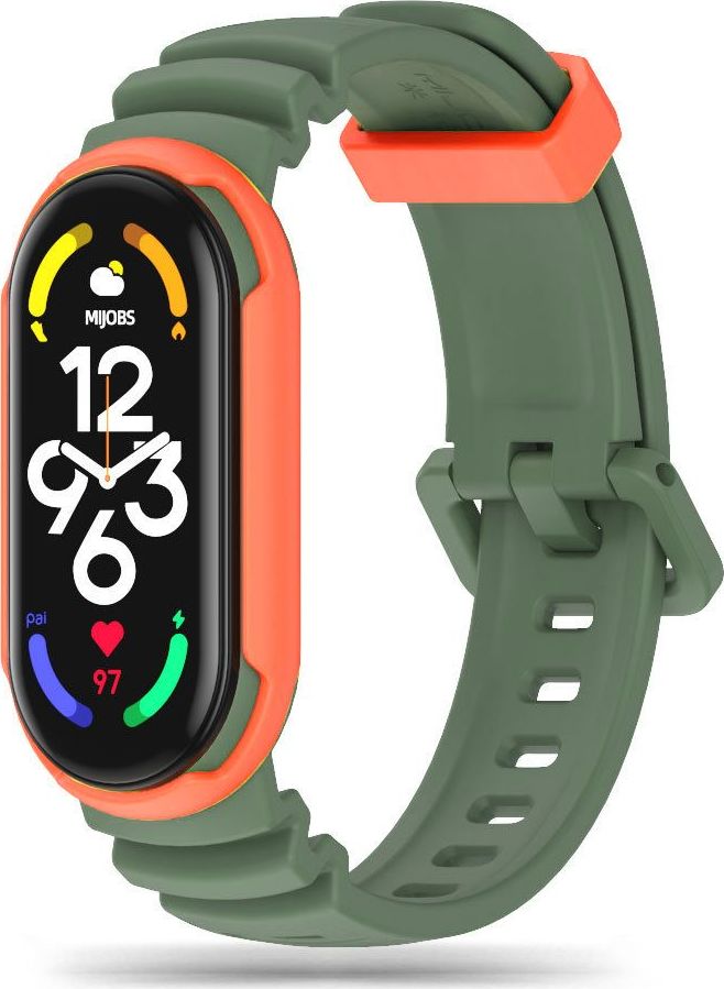 Tech-Protect Řemínek pro Xiaomi Mi Band 5 / 6 / 7 - Tech-Protect, Iconband Hybrid Green/Orange