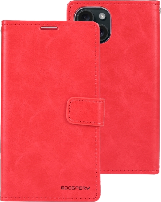 Mercury Ochranné pouzdro na iPhone 15 - Mercury, Bluemoon Diary Red