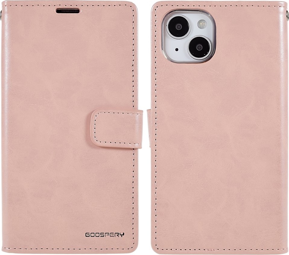 Mercury Ochranné pouzdro pro iPhone 14 - Mercury, Bluemoon Diary Rose Gold