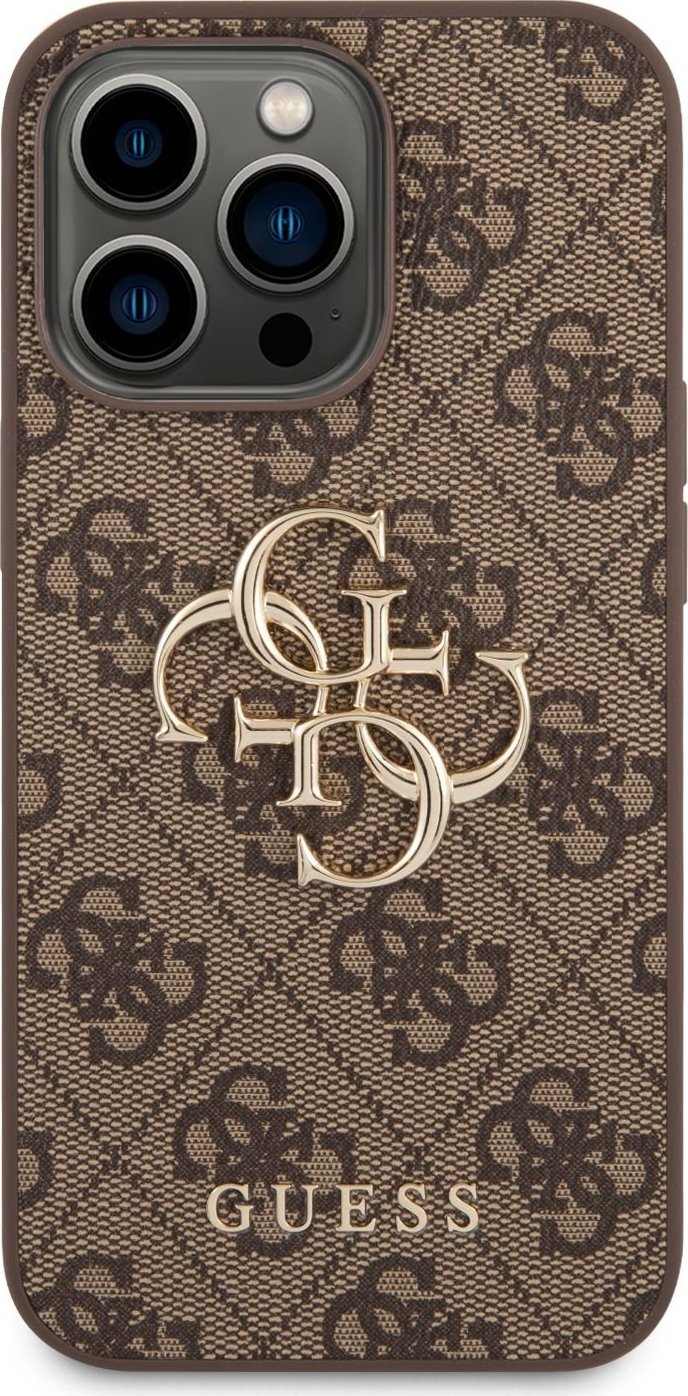 Guess Ochranný kryt pro iPhone 14 Pro - Guess, 4G Logo Back Brown