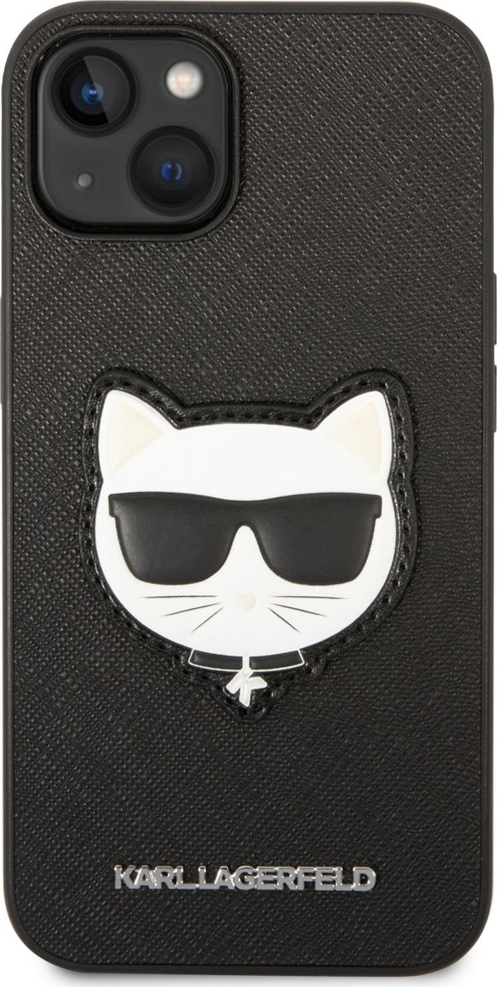Pouzdro Karl Lagerfeld PU Saffiano Choupette Head iPhone 14 Plus černé