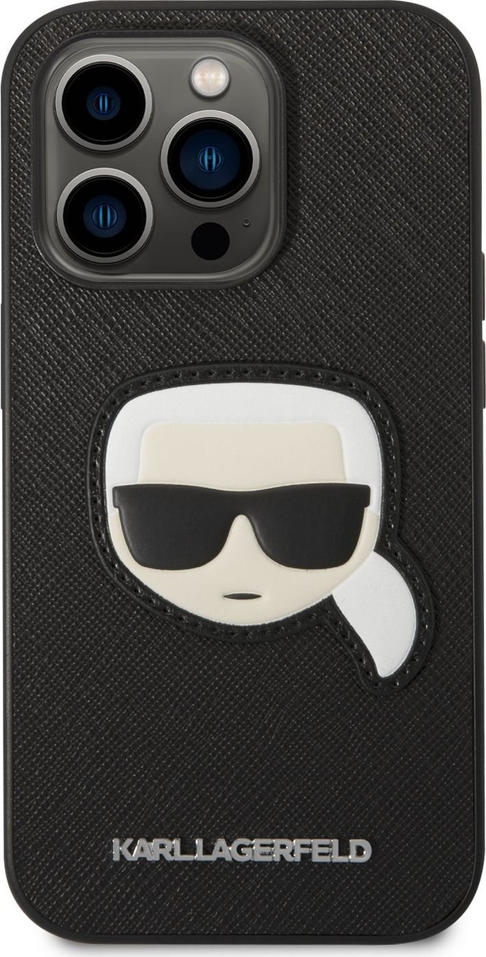 Karl Lagerfeld Ochranný kryt pro iPhone 14 Pro - Karl Lagerfeld, Saffiano Karl Head Black