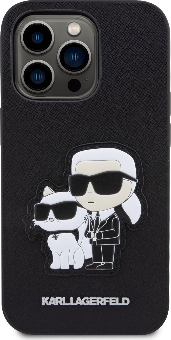 Karl Lagerfeld Ochranný kryt pro iPhone 13 Pro - Karl Lagerfeld, Saffiano Karl and Choupette NFT Black