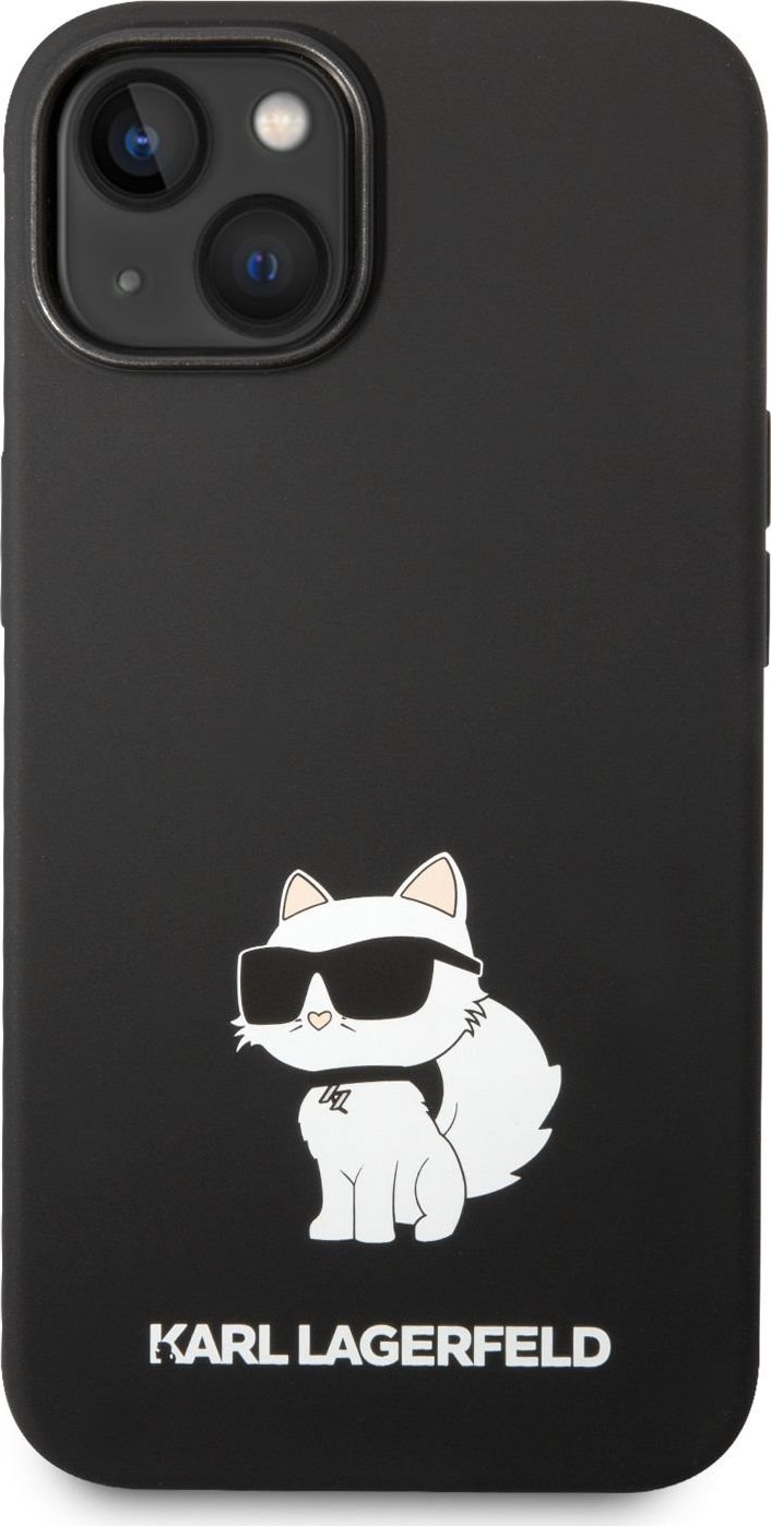 Karl Lagerfeld Ochranný kryt pro iPhone 14 PLUS - Karl Lagerfeld, Liquid Silicone Choupette NFT Black