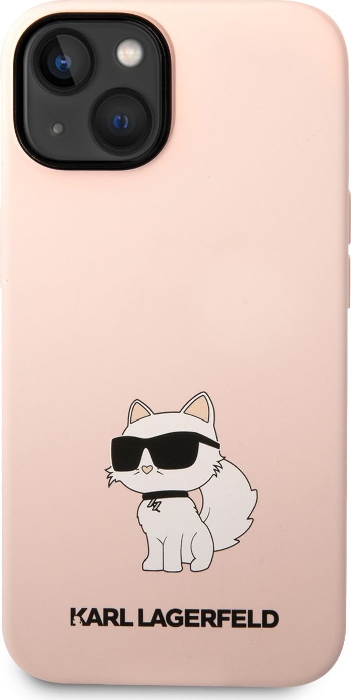 Karl Lagerfeld Ochranný kryt pro iPhone 14 PLUS - Karl Lagerfeld, Liquid Silicone Choupette NFT Pink