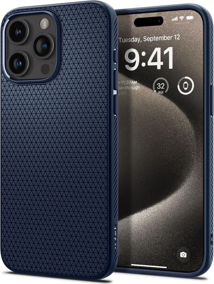 Spigen Liquid Air kryt iPhone 15 Pro Max modrý