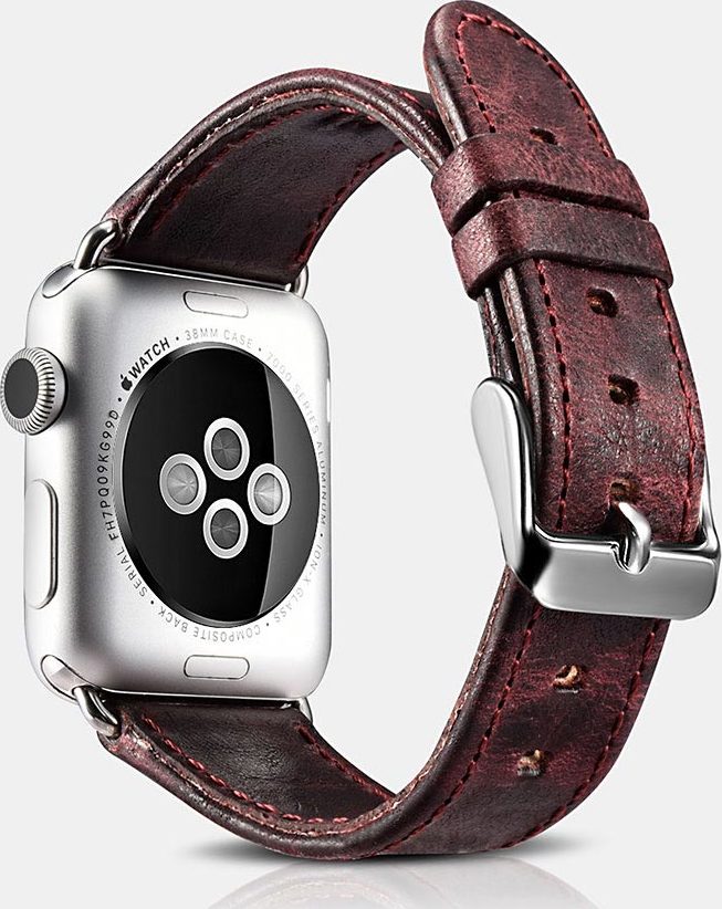 iCarer Řemínek pro Apple Watch 38mm / 40mm / 41mm / 42mm - iCarer, Classic Wine