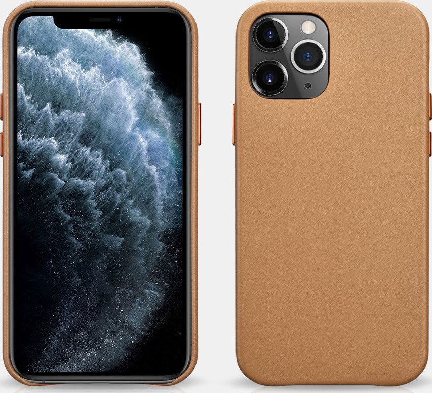 iCarer Kožený kryt na iPhone 12 / 12 Pro - iCarer, Original Brown