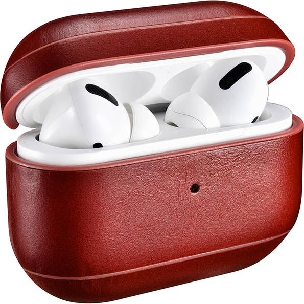 iCarer Kožené pouzdro na sluchátka AirPods Pro 1/2 - iCarer, Vintage Red