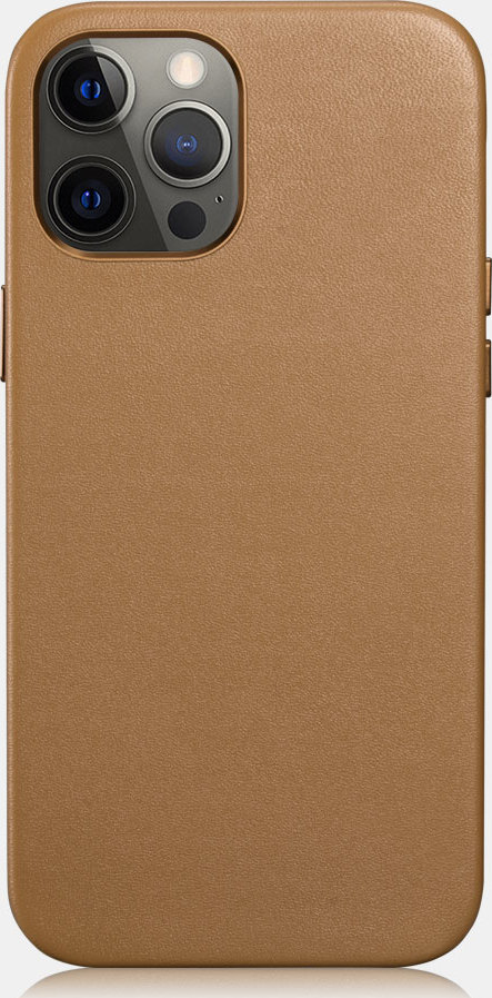 iCarer Kožený kryt na iPhone 12 Pro MAX - iCarer, Real Leather with MagSafe Brown