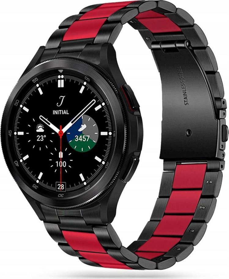 Tech-Protect Řemínek pro Samsung Galaxy Watch 40mm / 42mm / 44mm / 46mm - Tech-Protect, Steinless Black/Red