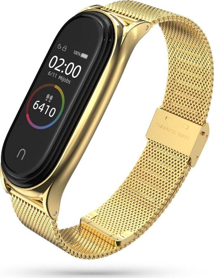 Tech-Protect Řemínek pro Xiaomi Mi Band 5 / 6 - Tech-Protect, Milaneseband Gold