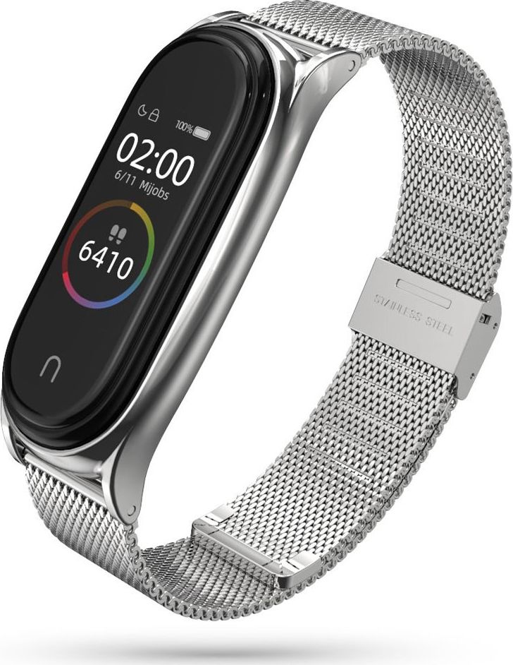 Tech-Protect Řemínek pro Xiaomi Mi Band 5 / 6 - Tech-Protect, Milaneseband Silver