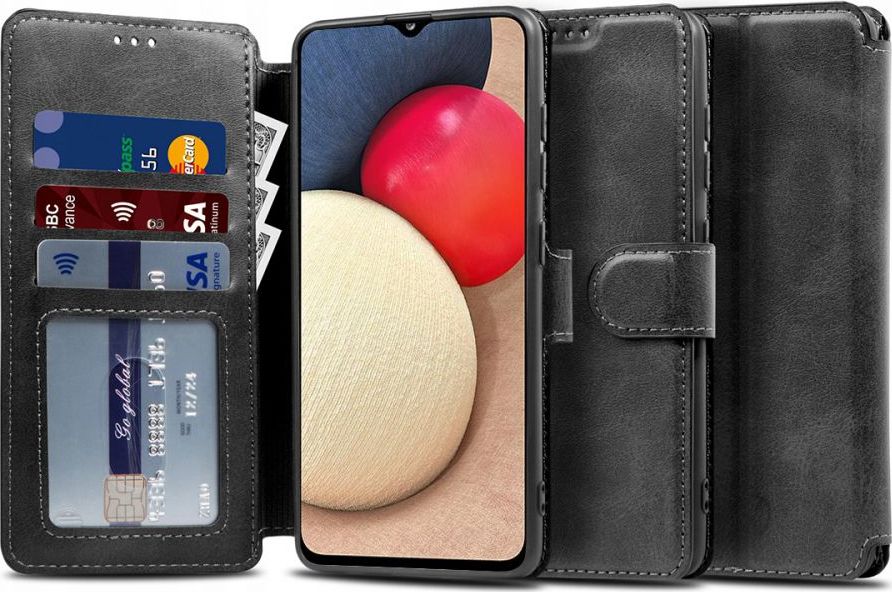 Tech-Protect Ochranné pouzdro pro Samsung Galaxy A02S - Tech-Protect, Wallet 2 Black