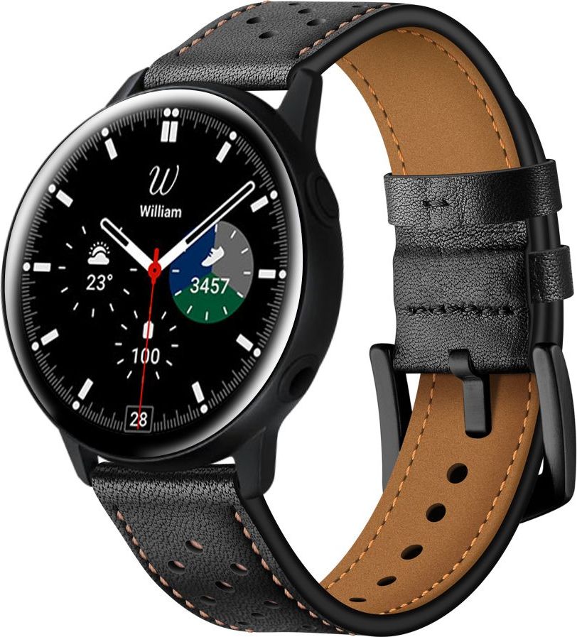 Tech-Protect Řemínek pro Samsung Galaxy Watch 40mm / 42mm / 44mm / 46mm - Tech-Protect, Leather Black