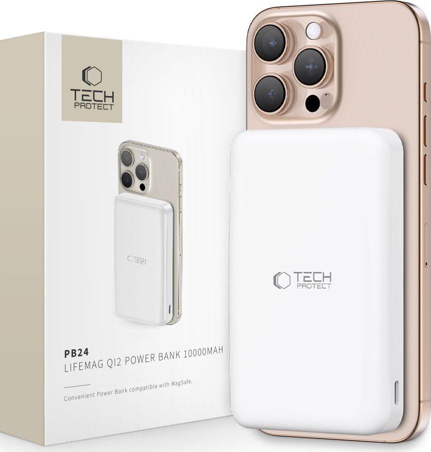 Tech-Protect Powerbanka s MagSafe pro iPhone - Tech-Protect, PB24 LifeMag QI2 10000mAh White