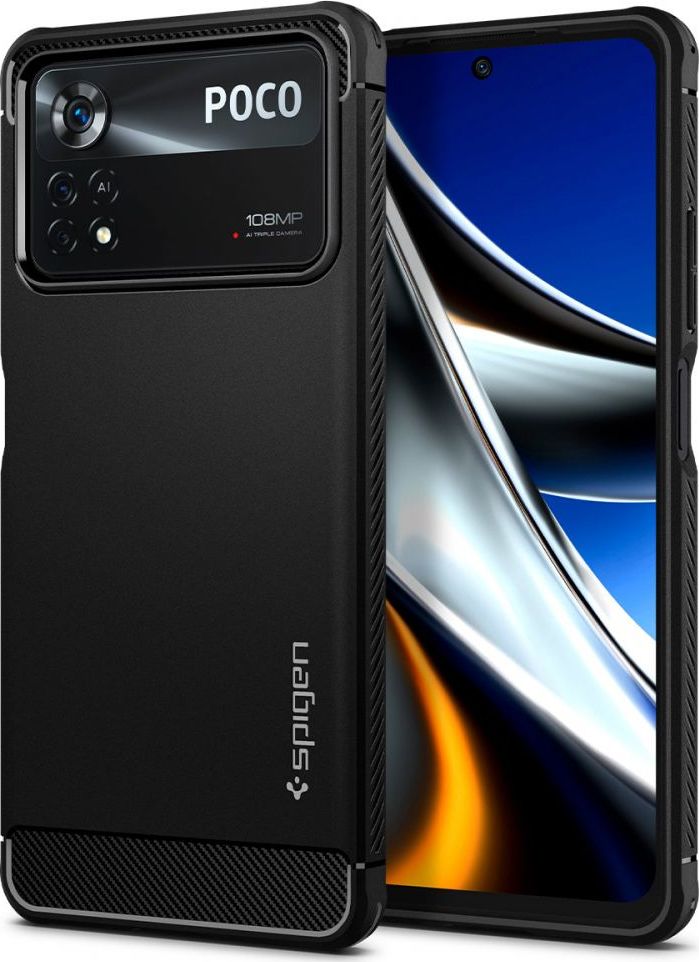 Spigen Ochranný kryt pro Xiaomi Poco X4 Pro 5G - Spigen, Rugged Armor Black