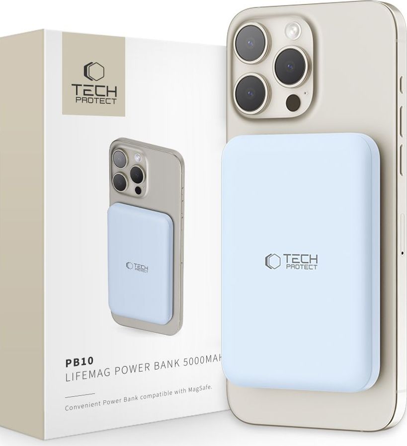 Tech-Protect Powerbanka s MagSafe pro iPhone - Tech-Protect, PB10 LifeMag 5000mAh Blue