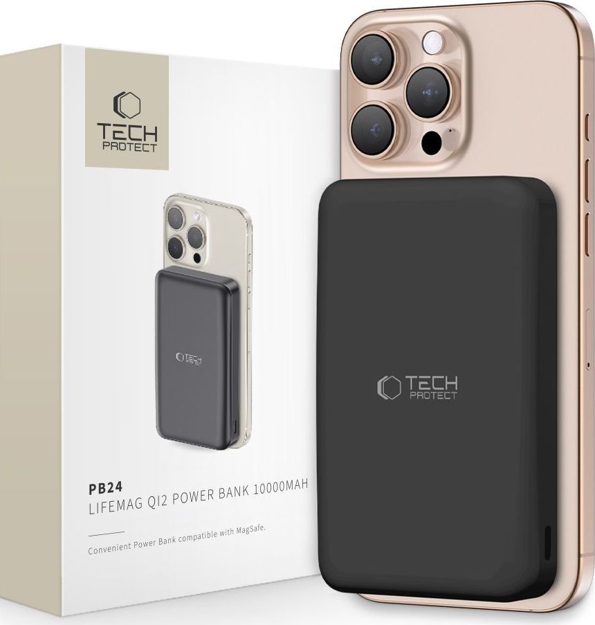 Tech-Protect Powerbanka s MagSafe pro iPhone - Tech-Protect, PB24 LifeMag QI2 10000mAh Black