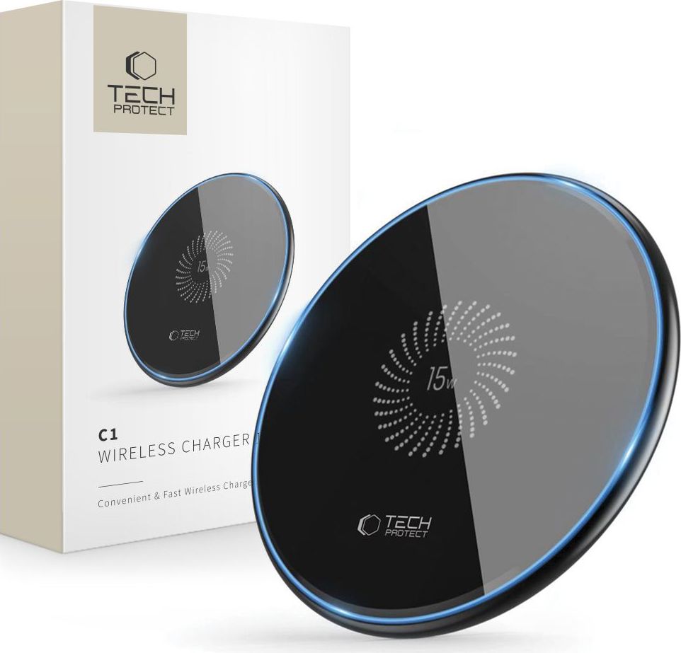 Tech-Protect Rychlá bezdrátová nabíječka - Tech-Protect, C1 15W Black