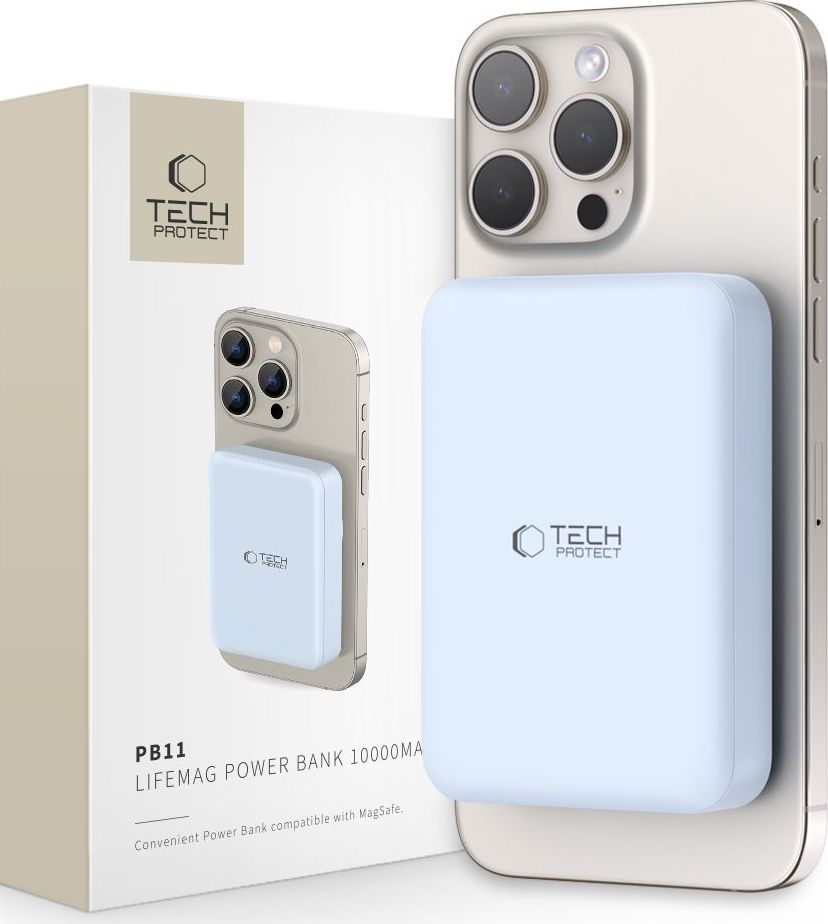 Tech-Protect Powerbanka s MagSafe pro iPhone - Tech-Protect, PB11 LifeMag 10000mAh Blue