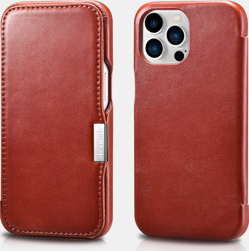 iCarer Knížkové pouzdro pro iPhone 13 Pro - iCarer, Vintage Red