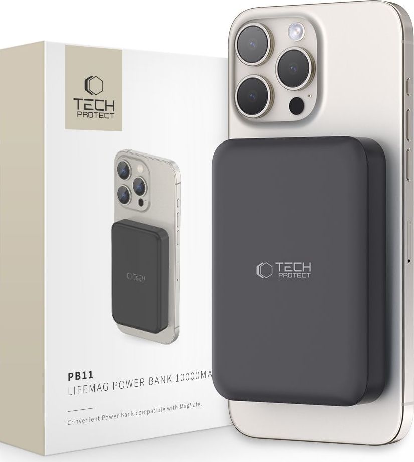 Tech-Protect Powerbanka s MagSafe pro iPhone - Tech-Protect, PB11 LifeMag 10000mAh Black