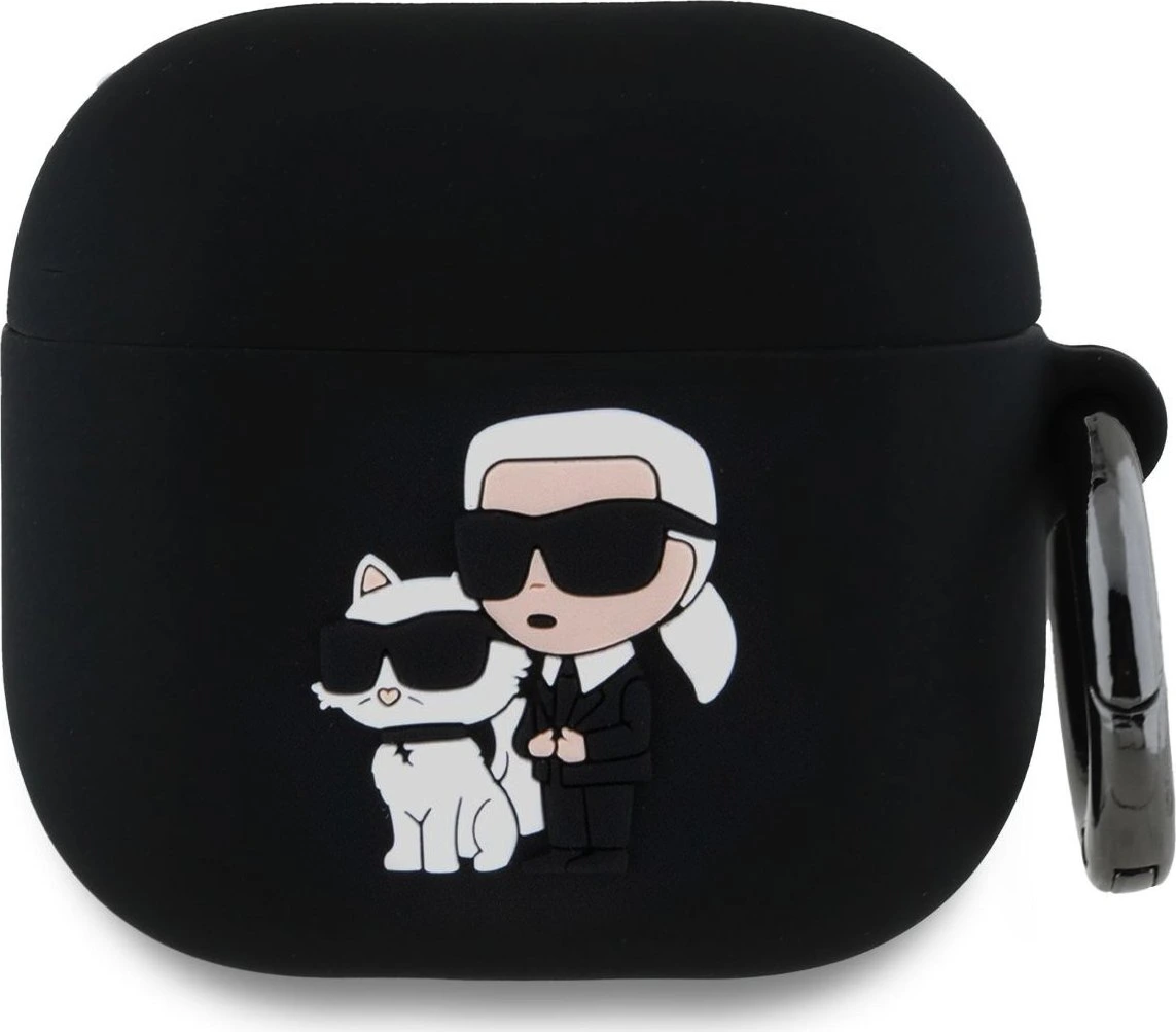 Karl Lagerfeld Pouzdro pro sluchátka AirPods 4 - Karl Lagerfeld, 3D Logo NFT Karl and Choupette Black