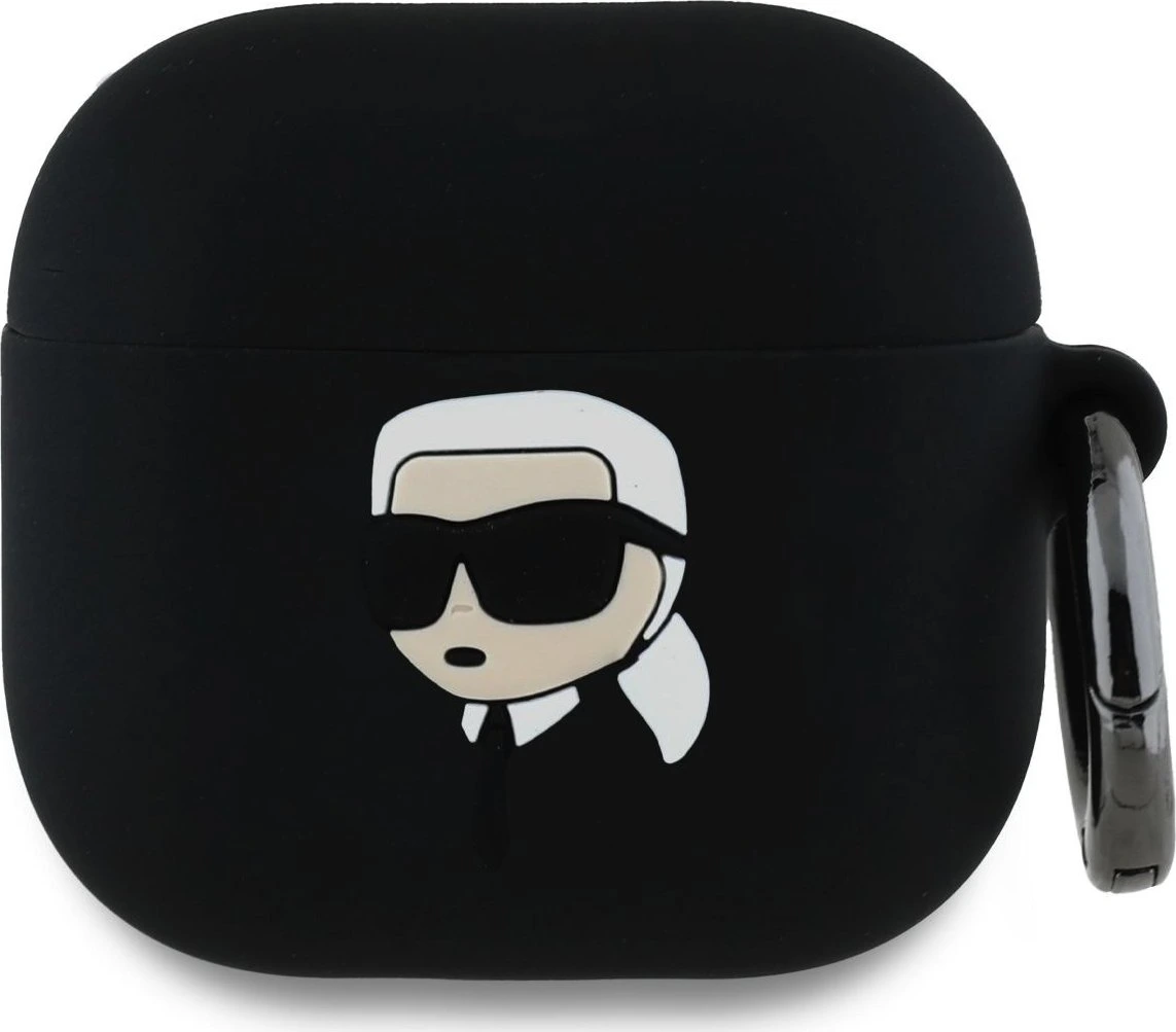 Karl Lagerfeld Pouzdro pro sluchátka AirPods 4 - Karl Lagerfeld, 3D Logo NFT Karl Head Black