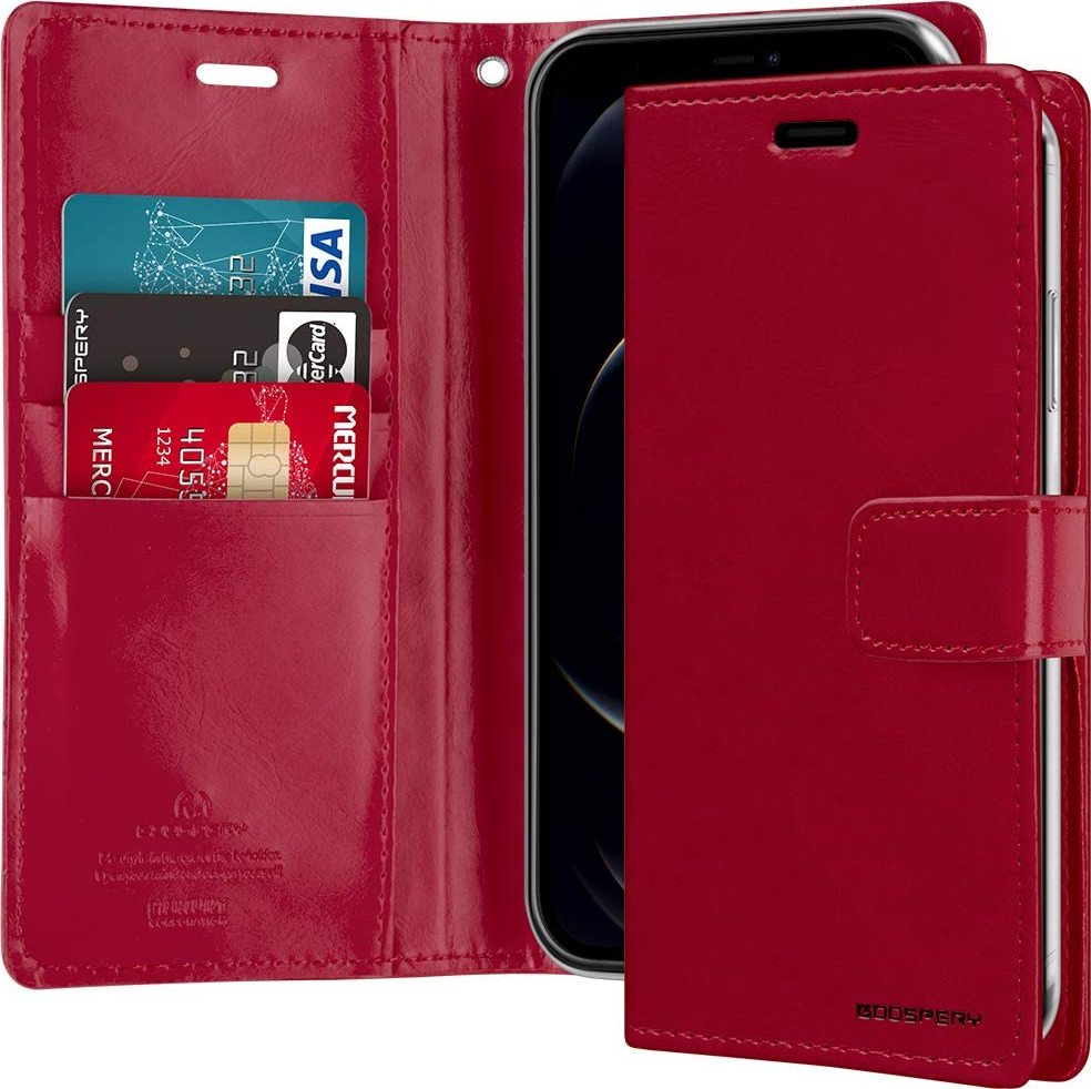 Mercury Knížkové pouzdro na iPhone 12 Pro MAX - Mercury, Bluemoon Diary Wine