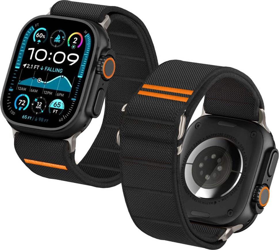 Tech-Protect Řemínek na Apple Watch 44mm / 45mm / 46mm / 49mm - Tech-Protect, Nylon Slip Black