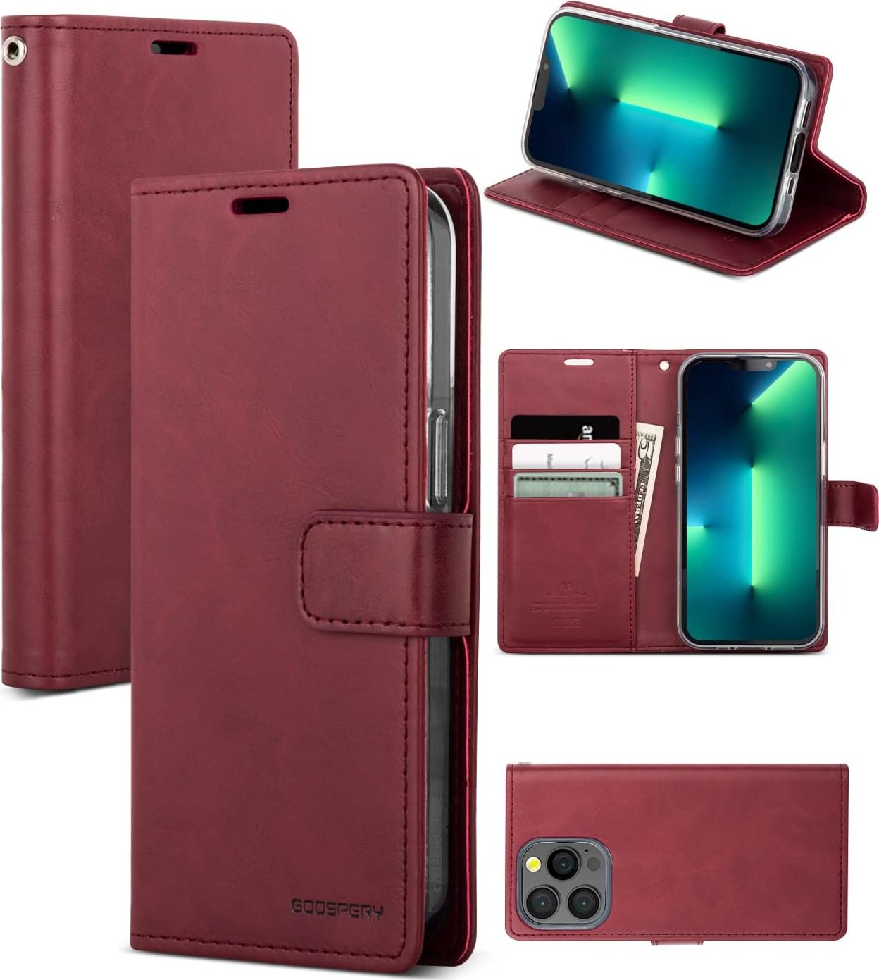 Mercury Ochranné pouzdro pro iPhone 13 Pro - Mercury, Bluemoon Diary Wine