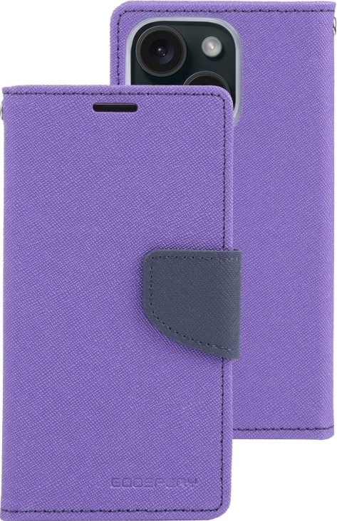 Mercury Pouzdro na iPhone 15 - Mercury, Fancy Diary Purple/Navy