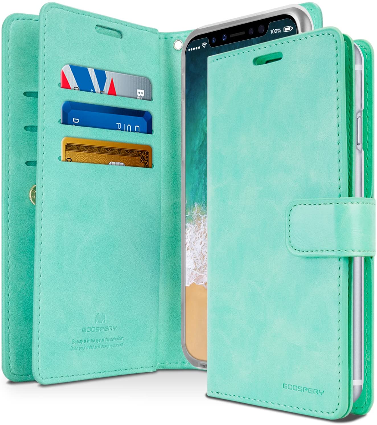 Mercury Knížkové pouzdro na iPhone XR - Mercury, Mansoor Diary Mint