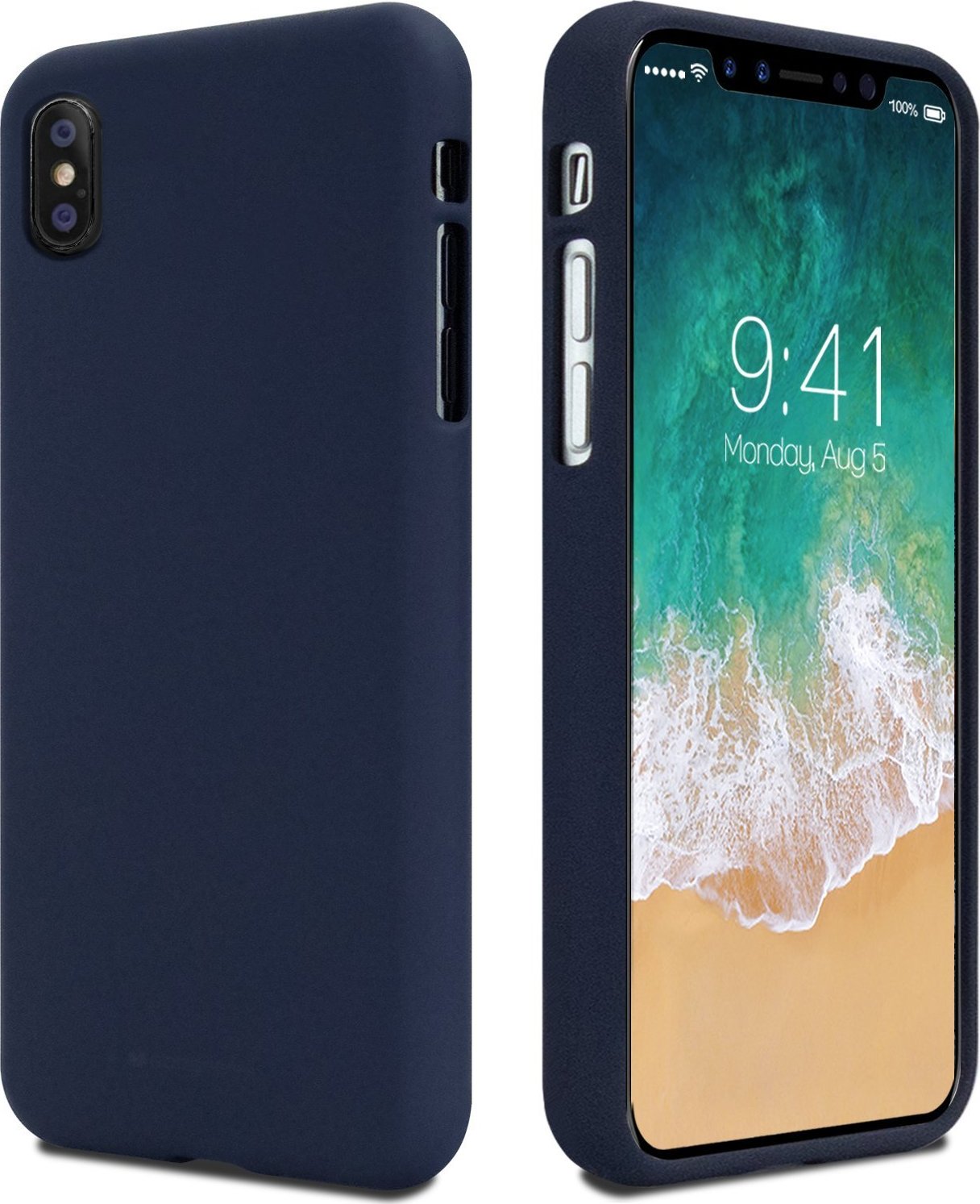 Mercury Ochranný kryt pro iPhone XS / X - Mercury, Soft Feeling Midnight Blue
